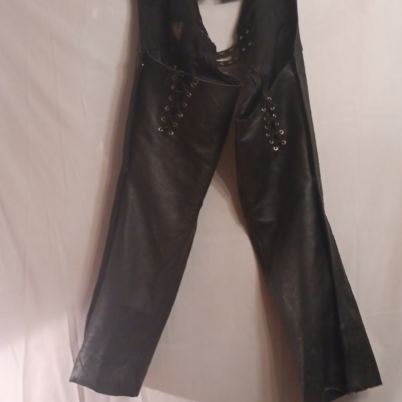 Street&steel Black Leather Pants with Studded Belt Size XL - Picture 7 of 8